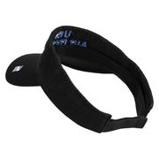 US Air Force Navy Letter Design Embroidered Pro Style Cotton Twill Washed Visor - Black OSFM