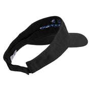 US Air Force Navy Letter Design Embroidered Pro Style Cotton Twill Washed Visor - Black OSFM