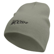 Woosh Embroidered Short Beanie - Grey OSFM