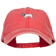 French Bulldog Embroidered Washed Cap