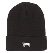 French Bulldog Embroidered Long Beanie