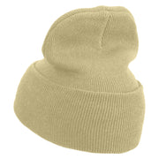 Made in USA Initial B and Sunset Stretch ECO Cotton Long Beanie - Beige OSFM