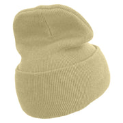 Made in USA Initial B and Sunset Stretch ECO Cotton Long Beanie - Beige OSFM