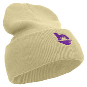 Made in USA Initial B and Sunset Stretch ECO Cotton Long Beanie - Beige OSFM