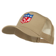 USA Flag Badge Embroidered Mesh Back Cap