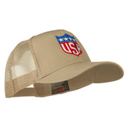 USA Flag Badge Embroidered Mesh Back Cap