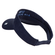 US Air Force Navy Letter Design Embroidered Pro Style Cotton Twill Washed Visor - Navy OSFM