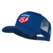 USA Flag Badge Embroidered Mesh Back Cap