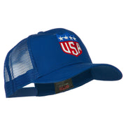 USA Flag Badge Embroidered Mesh Back Cap