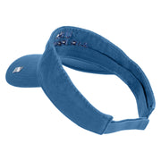 US Air Force Navy Letter Design Embroidered Pro Style Cotton Twill Washed Visor - Lt-Blue OSFM