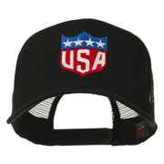 USA Flag Badge Embroidered Mesh Back Cap