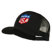 USA Flag Badge Embroidered Mesh Back Cap