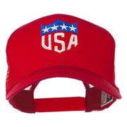 USA Flag Badge Embroidered Mesh Back Cap