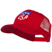 USA Flag Badge Embroidered Mesh Back Cap