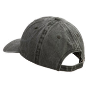 Fish Bone Patched Unstructured Pigment Dyed Cotton Cap - Black OSFM