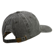 Fish Bone Patched Unstructured Pigment Dyed Cotton Cap - Black OSFM