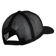 Fire Bowser Iron on Patched Five Panels Pro Style Trucker Mesh Cap - Black OSFM