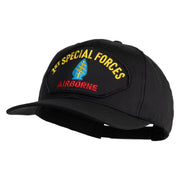 1st Special Forces Airborne Patched Solid Cotton Twill Pro Style Cap - Black OSFM