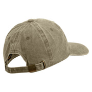 Fish Bone Patched Unstructured Pigment Dyed Cotton Cap - Khaki OSFM