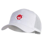 Fire Bowser Iron on Patched Five Panels Pro Style Trucker Mesh Cap - White OSFM