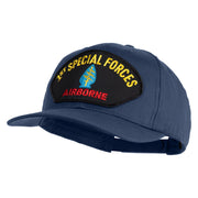 1st Special Forces Airborne Patched Solid Cotton Twill Pro Style Cap - Navy OSFM