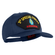 1st Special Forces Airborne Patched Solid Cotton Twill Pro Style Cap - Navy OSFM