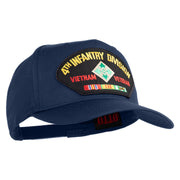 4th Infantry Division Vietnam Veteran Patched Solid Cotton Twill 5 Panel Prostyle Snap Cap - Navy OSFM