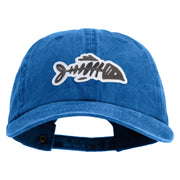 Fish Bone Patched Unstructured Pigment Dyed Cotton Cap - Royal OSFM