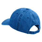 Fish Bone Patched Unstructured Pigment Dyed Cotton Cap - Royal OSFM