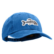 Fish Bone Patched Unstructured Pigment Dyed Cotton Cap - Royal OSFM