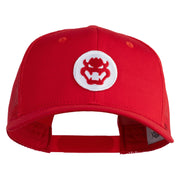 Fire Bowser Iron on Patched Five Panels Pro Style Trucker Mesh Cap - Red OSFM