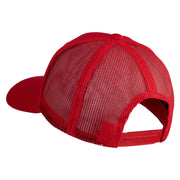 Fire Bowser Iron on Patched Five Panels Pro Style Trucker Mesh Cap - Red OSFM