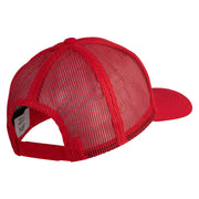 Fire Bowser Iron on Patched Five Panels Pro Style Trucker Mesh Cap - Red OSFM