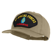 1st Special Forces Airborne Patched Solid Cotton Twill Pro Style Cap - Khaki OSFM