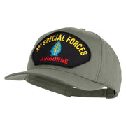1st Special Forces Airborne Patched Solid Cotton Twill Pro Style Cap - Grey OSFM