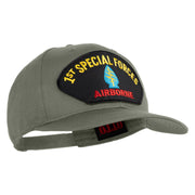 1st Special Forces Airborne Patched Solid Cotton Twill Pro Style Cap - Grey OSFM