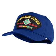 4th Infantry Division Vietnam Veteran Patched Solid Cotton Twill 5 Panel Prostyle Snap Cap - Royal OSFM