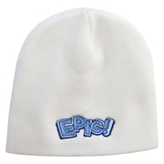 Epic! Embroidered 8 Inch Short Beanie - White OSFM