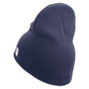 United States Marines Semper Fi Symbol Embroidered 8 Inch Solid Knit Short Beanie Made in USA - Navy OSFM