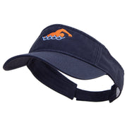 Colorful Swimming Club Embroidered Prostyle Cotton Twill Washed Visor - Navy OSFM