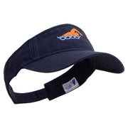 Colorful Swimming Club Embroidered Prostyle Cotton Twill Washed Visor - Navy OSFM