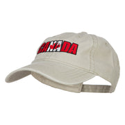 Canadian Flag in Canada Embroidered Washed Cap