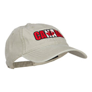 Canadian Flag in Canada Embroidered Washed Cap