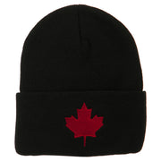 Canada Maple Leaf Embroidered Long Beanie