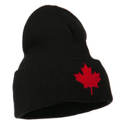 Canada Maple Leaf Embroidered Long Beanie