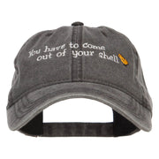 Come out of Shell Embroidered Washed Cap