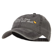 Come out of Shell Embroidered Washed Cap