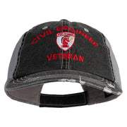 USAF Civil Engineer Veteren Embroidered Low Profile Special Cotton Mesh Cap - Black OSFM