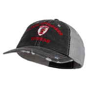 USAF Civil Engineer Veteren Embroidered Low Profile Special Cotton Mesh Cap - Black OSFM