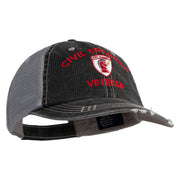 USAF Civil Engineer Veteren Embroidered Low Profile Special Cotton Mesh Cap - Black OSFM